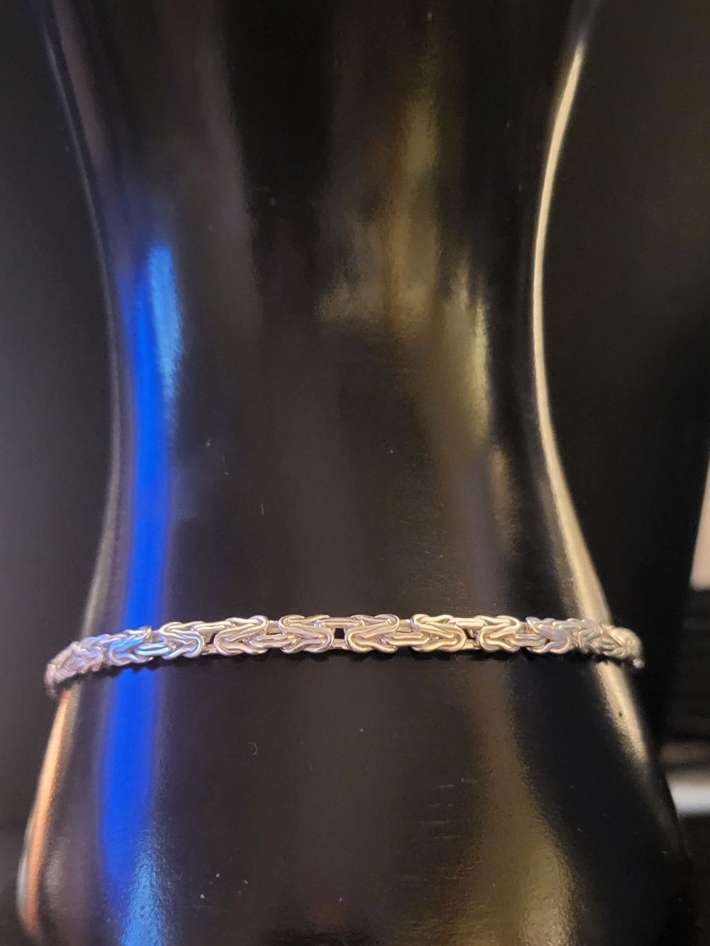 Sterling Silver Byzantine Link Bracelet - Silver 7.5 Inches